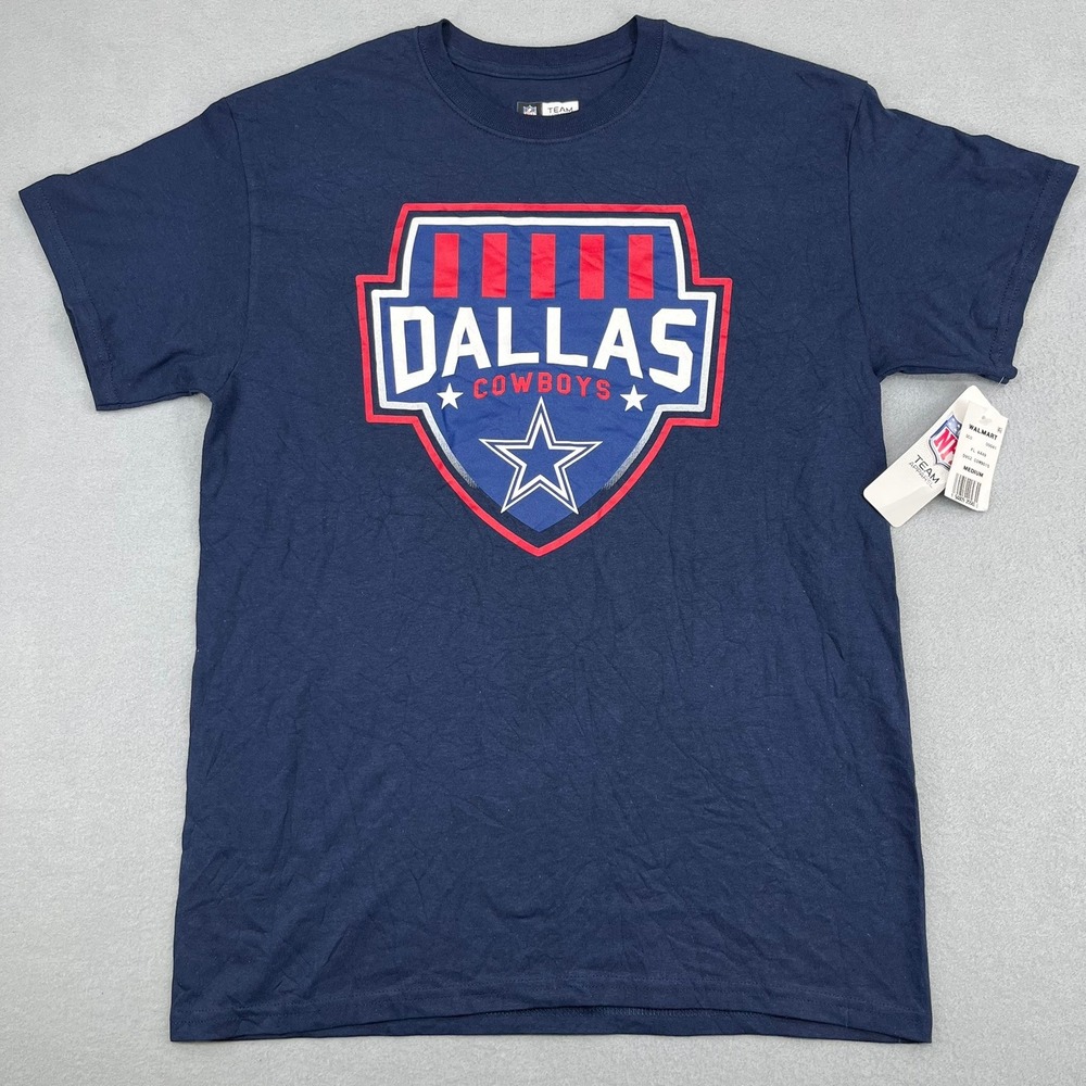 NFL Dallas Cowboys Mens Navy Blue Graphic‎ T-Shirt Team Apparel Medium NEW